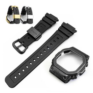 Silicone Watch Strap & Stainless Steel Bezel for GW-M5610 DW-5600/5700/6900 Watch Band 16mm Soft Rub