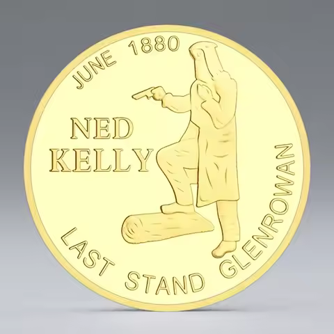 June 1880 Ned Kelly Gold Plated Collection Coin Australia Such Is Life Souvenir Coin