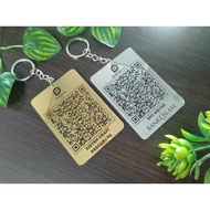 Keychain Qr Code Engrave Laser Ukir Kayu Akrilik