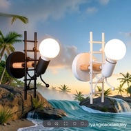Nordic Villain Climbing Stairs Wall Lamp Art Stair Children's Room Bedroom Bedside W1UI ADTC 2DC4 0N