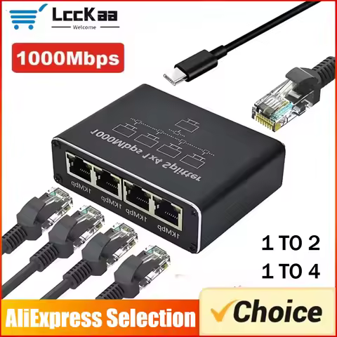 Gigabit Ethernet Switch Rj45 Splitter LAN Gigabit Extension Adapter 1000Mbps Network Connector for R