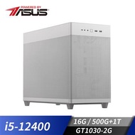 華碩平台i5六核獨顯SSD電腦(i5-12400/B660M/16G/GT1030/500G+1T) 雲虎勇士