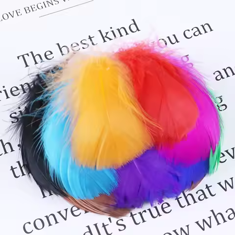 100pcs 5-8cm small Swan Goose Feathers Natural feather Decorative Plumes for crafts Dress Trimming J