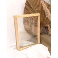 30x40 square wooden Frame, rectangular box dowry figure, rustic gift