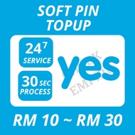 Yes Prepaid Soft Pin Topup RM 10 ~ RM 30