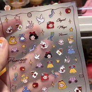 Q Version Snow White Manicure Sticker Cartoon 3d Three-Dimensional Sticker Student diy Waterproof St
