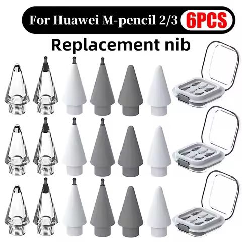 6-2PCS Replacement Nibs for Huawei M-Pencil 2 3 Generation Stylus Pen Nickel Plated Protective Cap f