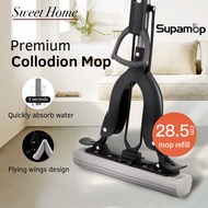 Supamop Premium Collodion Mop Wet and Dry Dual-Use Mop Quick Dry PVA Sponge Mop Set 28.5cm Widen Mop Head