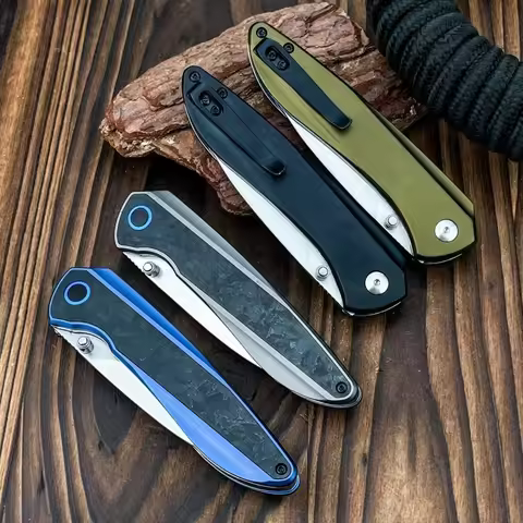 EDC Tactical Outdoor Folding Knife Carbon Fiber Handle 7Cr17Mov Blade 461 Pocket Knife Rescue Self-D