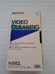 Sony Video Head Cleaning VHS Cassette Tape V-25CL VCR Recorder VHS錄影機磁頭清潔帶 洗磁頭帶