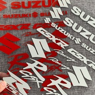 Suzuki Reflective Body Fuel Tank Sticker Helmet Sticker GSXR 18CM X 25.5CM Reflective Sticker Silver+Red