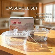 [Wahi Homeware] 4in1 Caserole Set With Cover Plastik Bekas Makanan Bertutup Buffet Tray With Cover