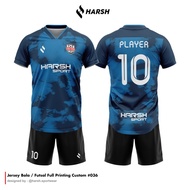 BAJU JERSEY SEPAKBOLA FUTSAL FULL PRINTING FREE NAMA DAN NOMOR