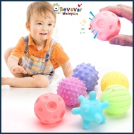 Bevavar 6Pcs /Set Baby Rubber Hand Ball Toys Tactile Senses Toy Bath Toys Toddler Toys Mainan Bayi