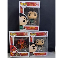 Funko POP Disney : Full Set of 3 - Mulan - Mulan #629, Mushu #630 and Li Shang #631