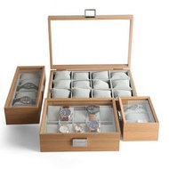 花梨木紋手錶盒#手錶收納盒# 機械手錶收納盒#watch box jewelry display storage holder case grids organize