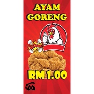 BUNTING & BANNER AYAM GORENG 2x4 KAKI MURAHHHH