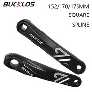 BUCKLOS Bicycle Crank Arm 152/170mm Square/Diamond/Spline Left Hand Crank Set for E-bikes Indoor Cra