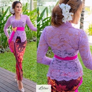 Setelan Kebaya Brokat Sofia Stretch dan Rok Kamen Moscreft Songket Batik Selendang Pengantin Pesta W