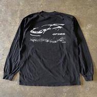 300g Heavy Pure CottonSketch Retro Car GT3RS Couple All-Match Long-Sleeved T-Shirt