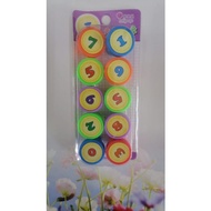 10pcs Kids Numbering stamping chop with red ink