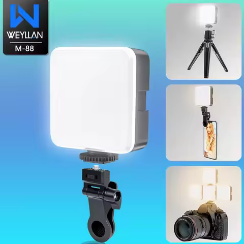 WEYLLAN M-88 2000mAh LED Video Light w 3 Cold Shoe Mini Camera Light Fill Lamp Photography Lighting 