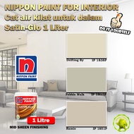 Nippon Paint Paint for Interior Satin-Glo 1 Litre Drifting By 1838P / Pebble Walk 1817P / Ramie 1851