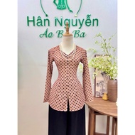 B.a212 - BAO ANH SILK Polka Dot DOLLY BA SHIRT HEARTNECKLACE ZIPPER BUTTON - SILK PANTS