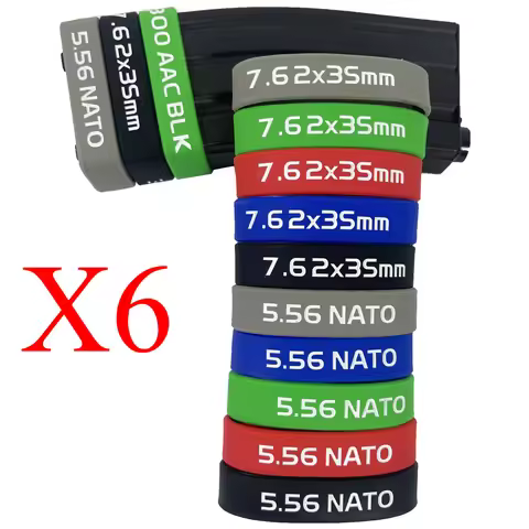 6Pcs Magazine Marking Band for 7.62x39 5.56 Nato 7.62x51 22 LR Magazine Marking Rubber Band Tactical
