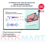 LG 98UH5J-H 98" UHD 4K Commercial Signage Display Monitor – IPS, 500 nits, webOS
