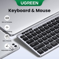 UGREEN Slim Portable Black Wireless Keyboard Bluetooth 5.3 + 2.4G Silent Click Keyboard