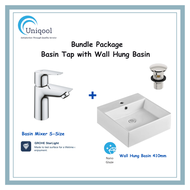 Bundle Package Becker Wall Hung Basin 410mm With Grohe Basin Tap