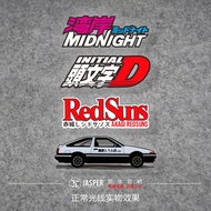 ✨#极限汇车品旗舰店✨N112 Wangan Motorcycle Sticker Initial D Akagi JDM Team Reflective Sticker Body Decoratio