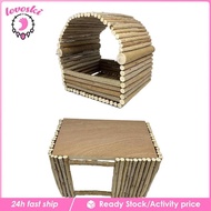 [Lovoski] Wooden Hamster Hideout House, Smalll Animals Hideout Small Animal Hideout Hut Nesting Habitat Nest Cabin for Chinchilla Mouse