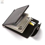[pes] Men's Money Clip Simple Slim PU Leather Wallet Coin Purse Money Clip Credit Card Holder [VN]
