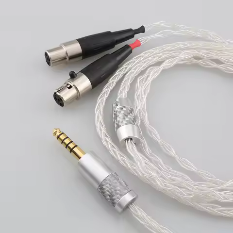 99% Pure Silver 8 Core XLR Cable 2.5mm 4.4mm 3.5mm for Audeze LCD-3 LCD-2 LCD-X LCD-XC 4z MX4 GX Hig