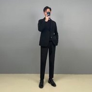 TIDE BEAR เสื้อสูททำงานทำจากผ้าขนสัตว์สำหรับผู้ชายแจ็คเก็ตสีทึบเสื้อเบลเซอร์หนา