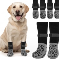 Leopard Print Pet Socks Waterproof Anti-slip Dog Socks Outdoor Small Medium-sized Dog Foot Cover Chr