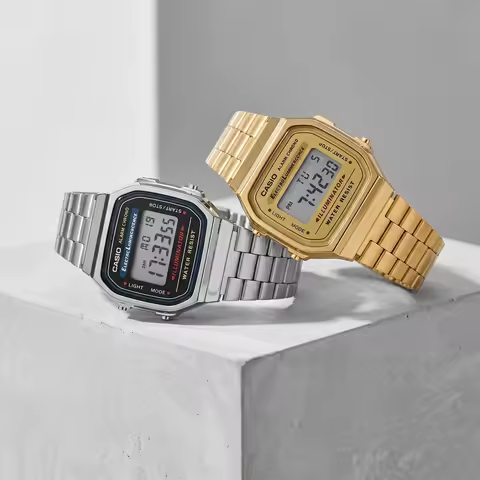 Casio Vintage Digital Watch Men Women Stainless Steel Band Illuminator Waterproof Alarm Chronograph 