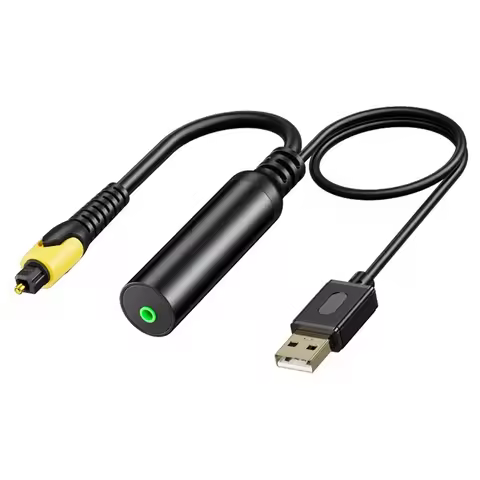 USB Digital Fiber Optical Audio Cable Square Port SPDIF To 3.5Mm Audio Converter For Connection To A
