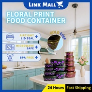 Bekas Raya【7 in 1 Set Food Container】Food Storage Kitchenware/ Food Container With Floral Flower Pri