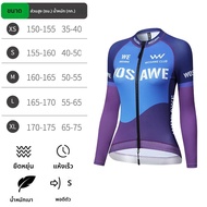 WOSAWE ผู้หญิงแขนยาว Jersey MTB ขี่จักรยาน Jersey ขี่จักรยานเสื้อผ้า Slim Top เสื้อสําหรับขี่จักรยาน