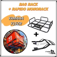 ct motor YAMAHA Y15ZR/LC V8(F1) Rapido Monorack + Bag Delivery Besi Frame Rack Box Motorcycle For Grab Shopee Food