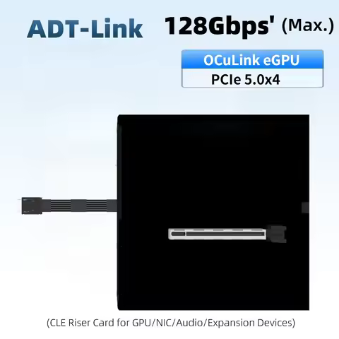 K993H-BK10 OCuLink PCIe 5.0x4 External GPU Dock 128Gbps High-Speed eGPU Enclosure SFF-8612 Female to