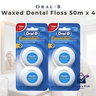 [Oral-B] Waxed Dental Floss 50m | Authentic Easy Glide Plaque Removal 4EA