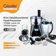 Giselle 10-In-1 Food Processor & Blender (1000W) | Meat Grinder | Chopper | Dough Kneader | Ice Crus