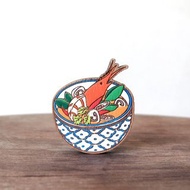 Wooden brooch tom yum kung