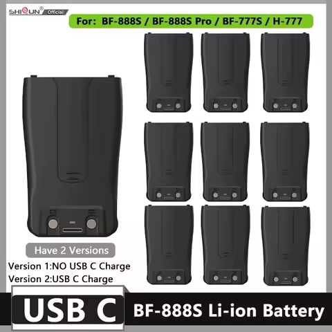 Baofeng BF-888S Pro Li-ion Battery BF-888S USB C Charger Battery DC 3.7V 1500mAh For Retevis H777 BF