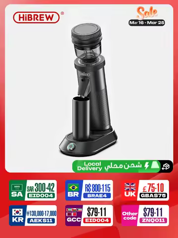 HiBREW G5 48mm Conical Burr Electric Coffee Grinder Compact Portable Coffee Bean Mill Kitchen for Es