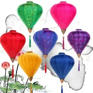 Hoi An brocade fabric lantern size 30-40, beautiful garlic lantern